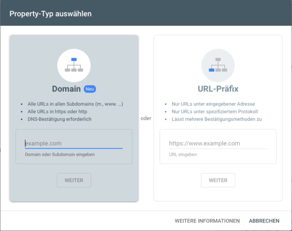 Google Search Console Account erstellen