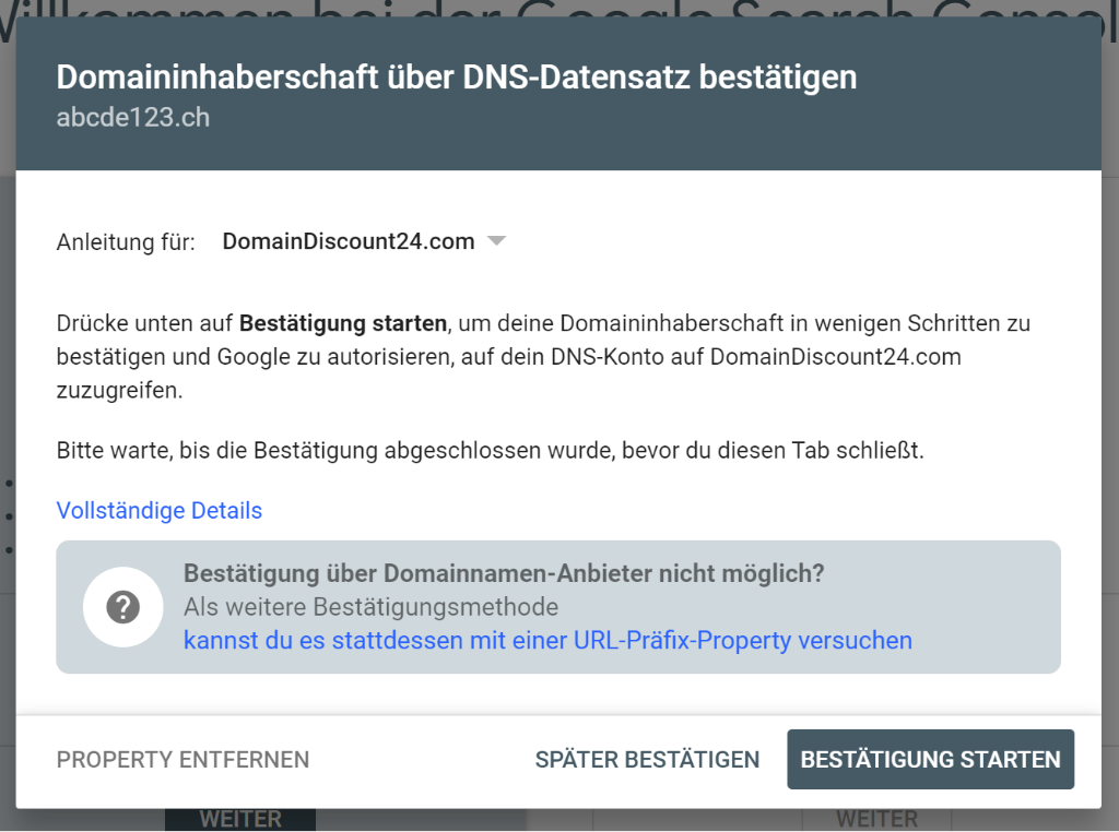 Google Search Console Account erstellen