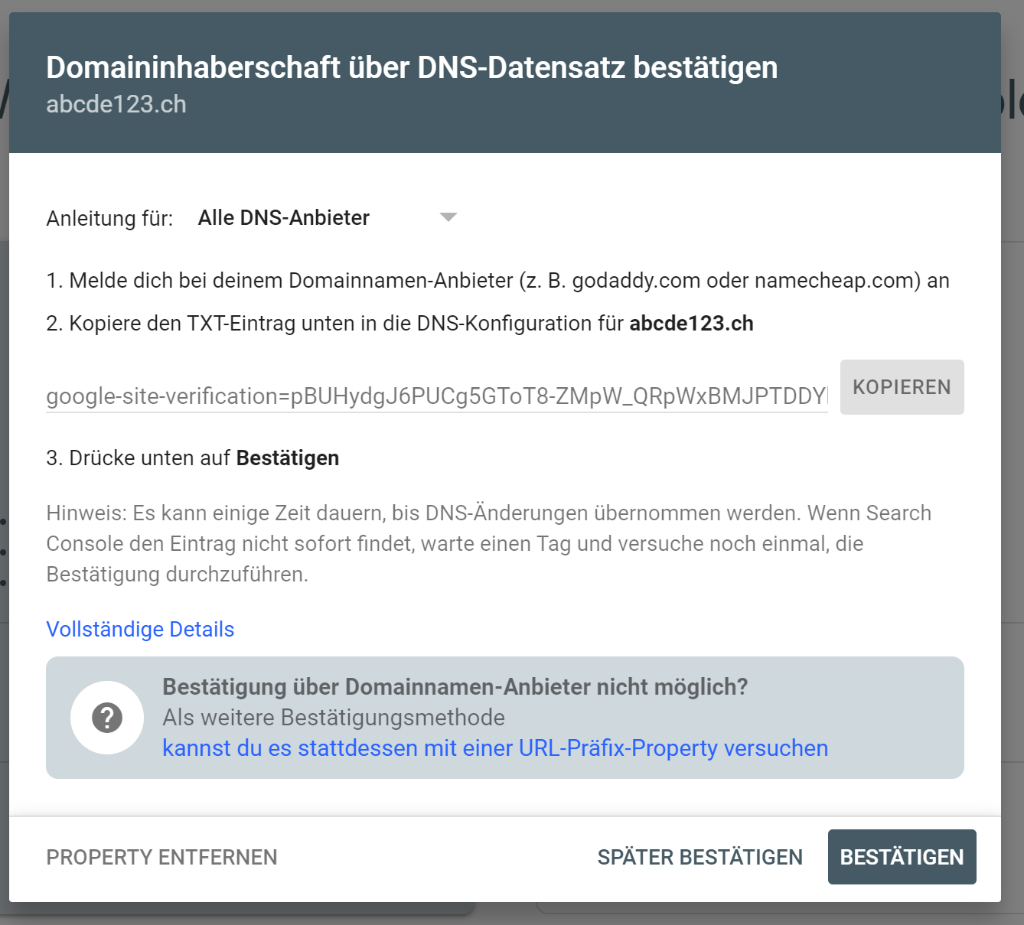Google Search Console Account erstellen